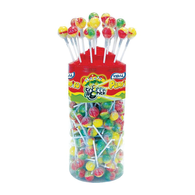 Vidal Traffic Light Lollies 150Ct Tub - Case Qty - 150