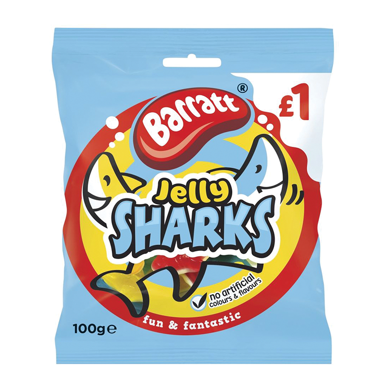 Barratt Jelly Sharks Pmp £1 Case Qty 12 Sweetie Treats