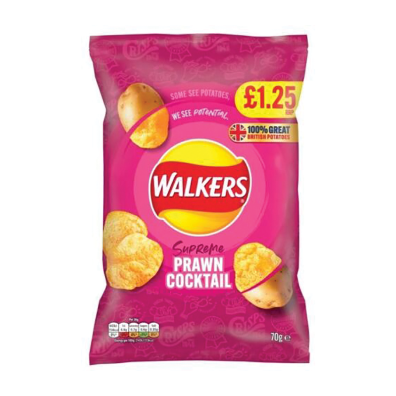 Walkers Prawn Cocktail 70G Pm 1.25 - Case Qty - 18