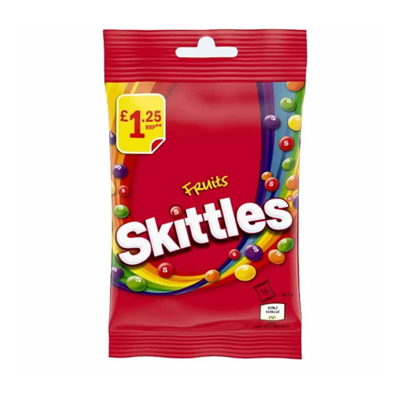 Skittles Fruits Bag 109G Pm £1.25 - Case Qty - 14