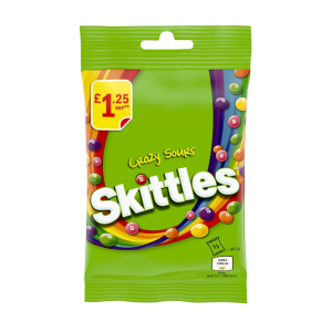 Skittles Crazy Sours Bag 109G Pm £1.25 – Case Qty – 14