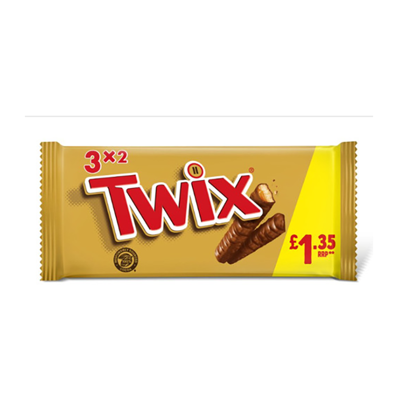 Twix Snacksize 3Pk Pm £1.35 - Case Qty - 24