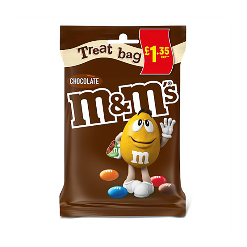 M&M'S Chocolate Treat Bag 82G £1.35 - Case Qty - 16