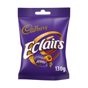 Cadburys Choc Eclairs Bag 130G £1.35 – Case Qty – 12