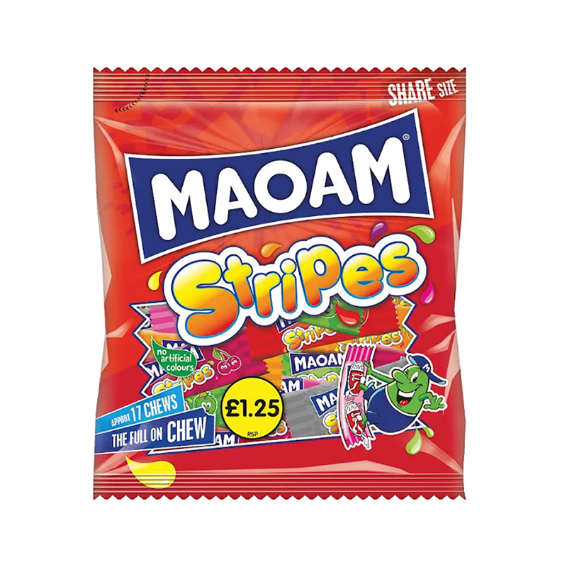 Haribo Maoam Sour Stripes Pmp £1.25 - Case Qty - 14