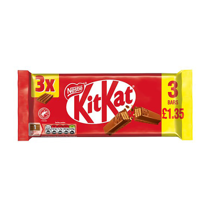 Kit Kat 4 Finger 3Pk Pm £1.35 - Case Qty - 20