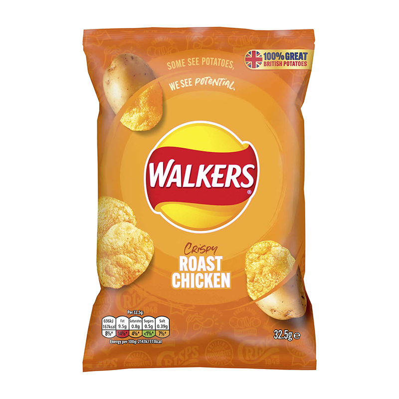 Walkers Roast Chicken 32.5G - Case Qty - 32