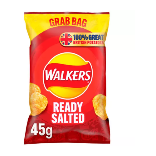 Walkers Grab Bag Ready Salted 45G - Case Qty - 32