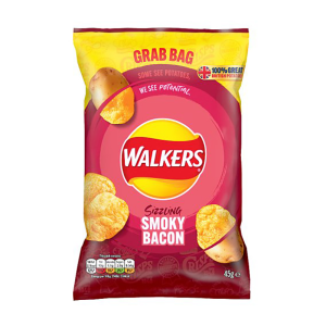 Walkers Grab Bag Bacon 45G – Case Qty – 32