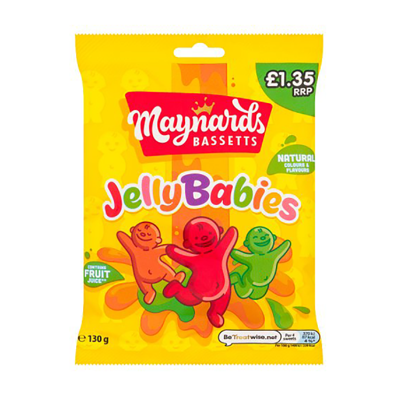 Maynard Jelly Babies 130G Pm £1.35 - Case Qty - 10