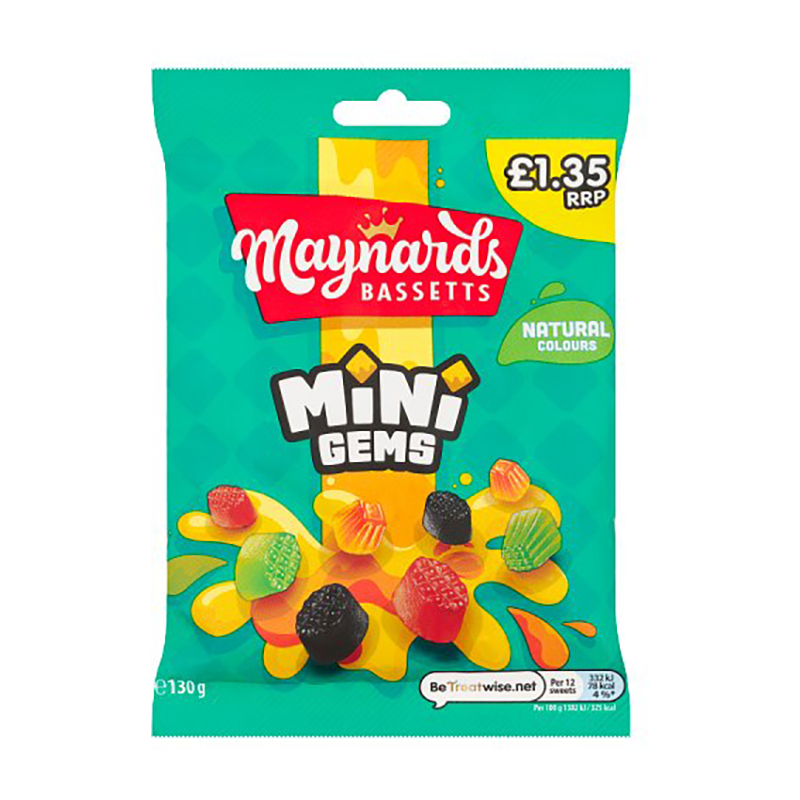 Maynard Mini Gems 130G Pm £1.35 - Case Qty - 10