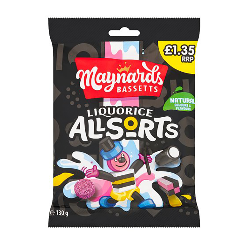 Maynard Liquorice Allsorts 130G Pm £1.35 - Case Qty - 10