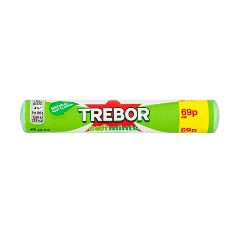 Trebor Softmints Peppermint Roll Pm 69P - Case Qty - 40