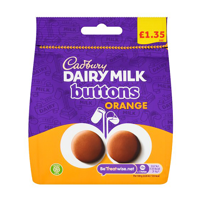 Cadburys Orange Buttons £1.35 - Case Qty - 10