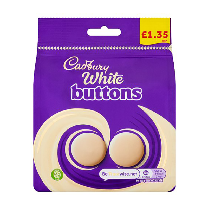 Cadburys White Buttons £1.35 - Case Qty - 10