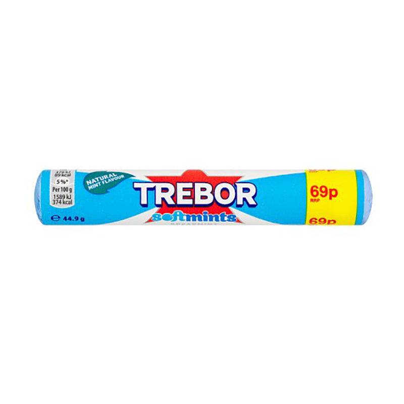 Trebor Softmints Spearmint Roll Pm 69P - Case Qty - 40