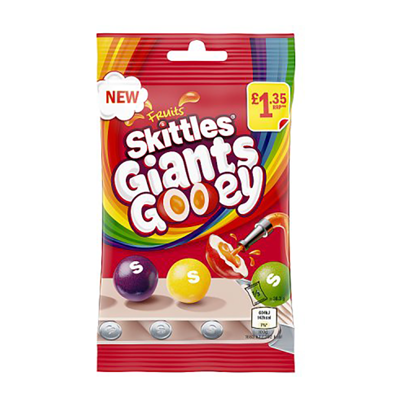 Skittles Giant Gooey Bag 109G Pm £1.35 - Case Qty - 14