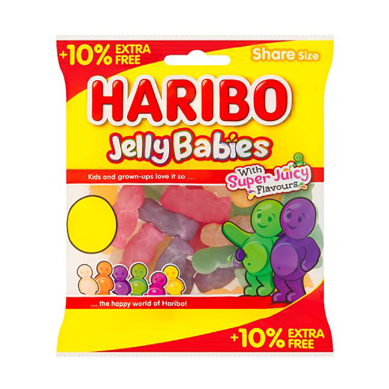 Haribo Jelly Babies Pmp £1.25 10% Extra - Case Qty - 12