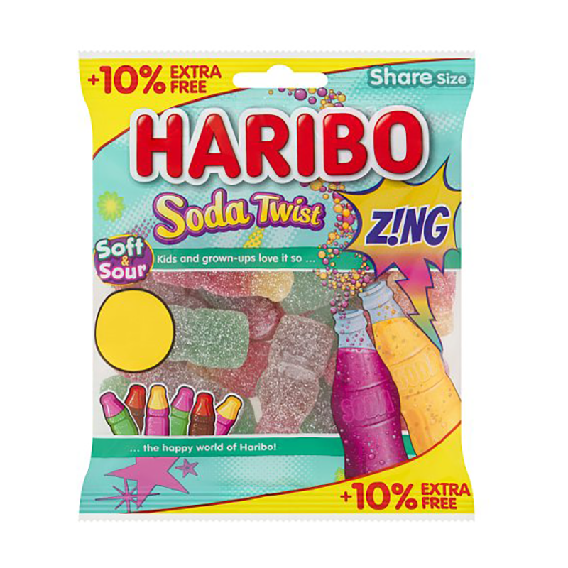 Haribo Soda Twist Z!Ng Pmp £1.25 10% Extra - Case Qty - 12