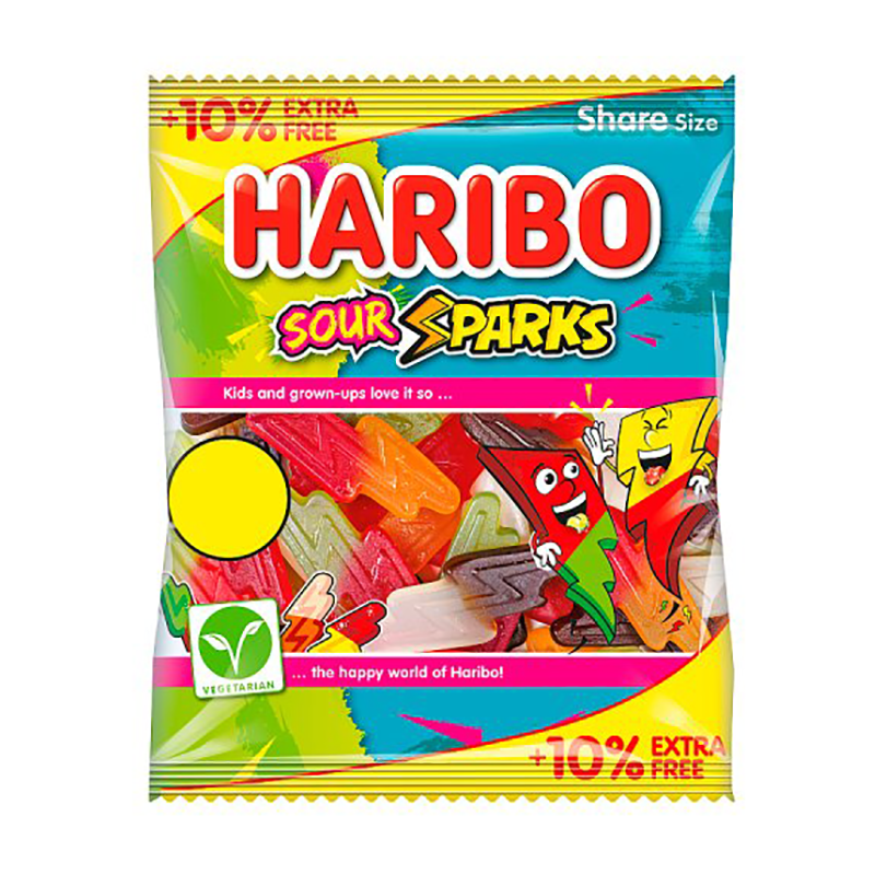 Haribo Sour Sparks Pmp £1.25 10% Extra - Case Qty - 12