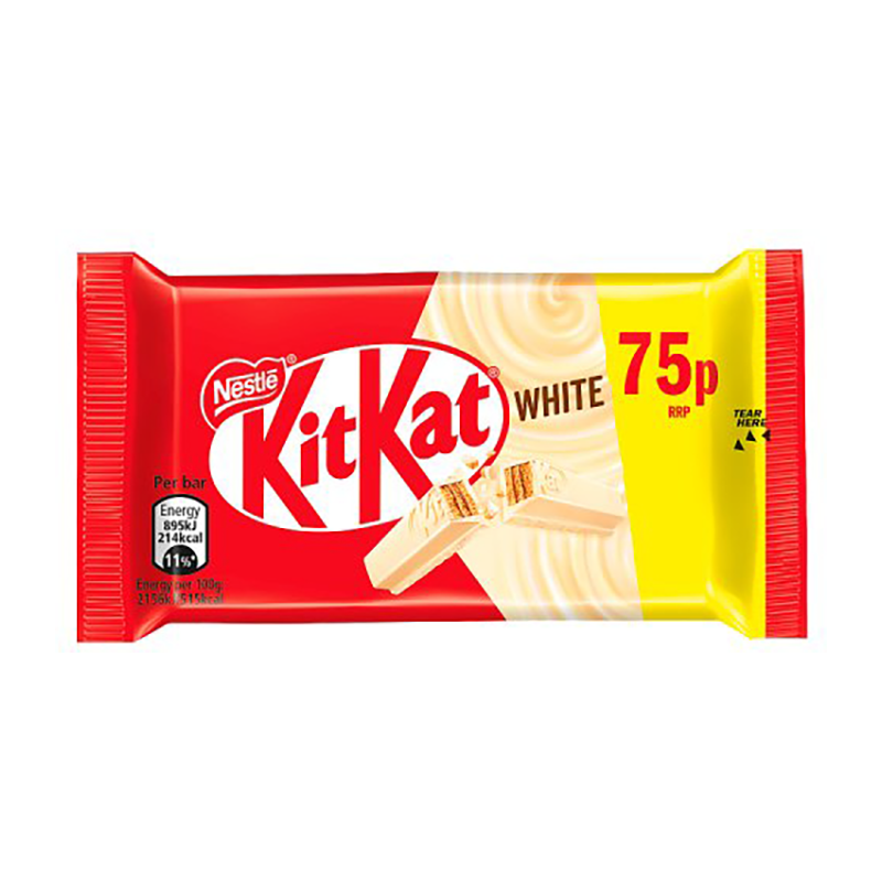 Kit Kat White 4 Finger Pm 75P - Case Qty - 24