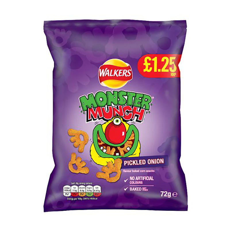 Monster Munch Pickled Onion Pm 1.25 - Case Qty - 18