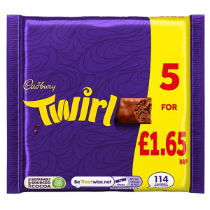 Cadbury Twirl 5Pk Pm £1.65 – Case Qty – 20