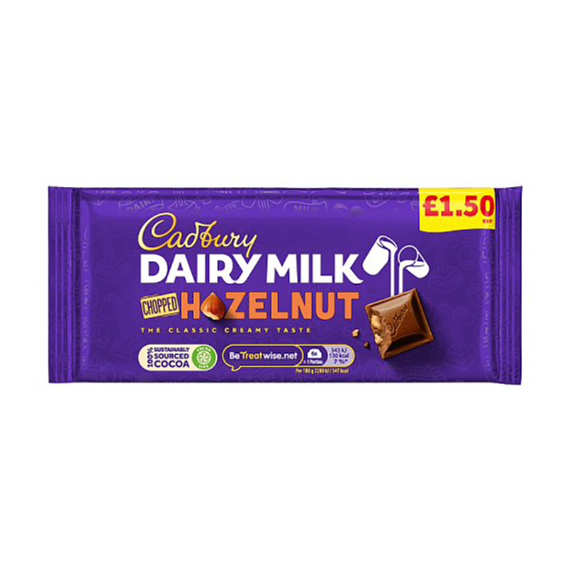 Cadburys Chopped Nut Pmp £1.50 - Case Qty - 22