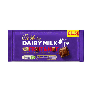 Cadburys Fruit & Nut Pmp £1.50 – Case Qty – 22