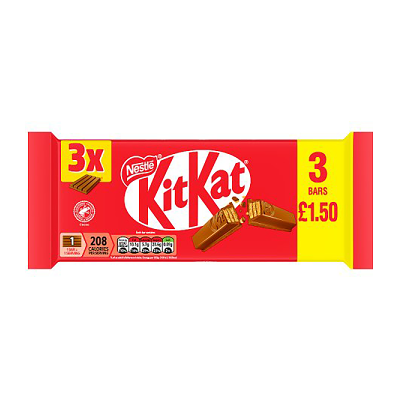 Kit Kat 4 Finger 3Pk Pm £1.50 - Case Qty - 20