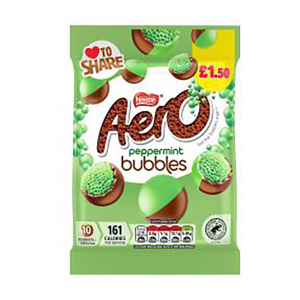 Aero Bubbles Mint Pouch 80G Pm £1.50 – Case Qty – 12