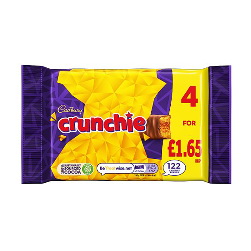 Cadbury Crunchie 4Pk Pm £1.65 - Case Qty - 10