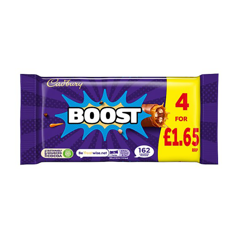 Cadbury Boost 4Pk Pm £1.65 - Case Qty - 12