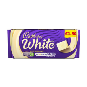 Cadburys White Chocolate 90G £1.50 – Case Qty – 24