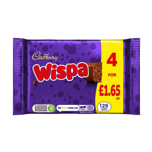 Cadbury Wispa 4Pk Pm £1.65 – Case Qty – 11