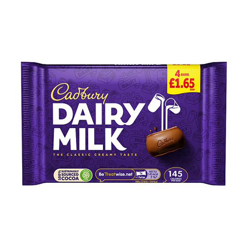 Cadbury Dairy Milk 4Pk Pm £1.65 - Case Qty - 14