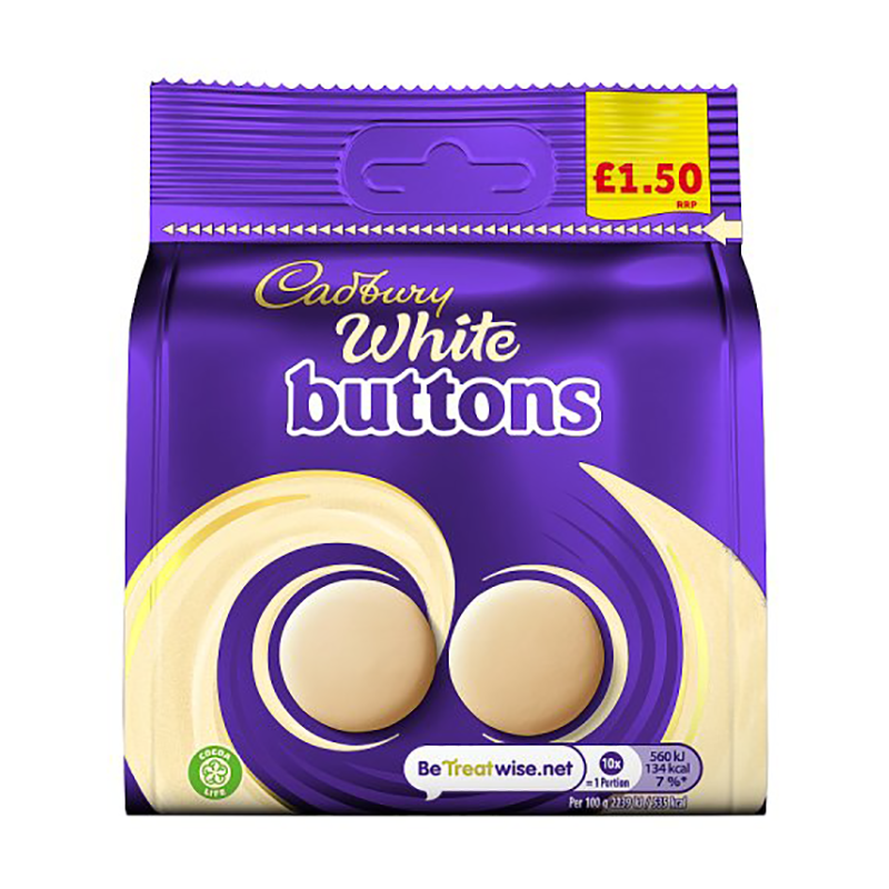 Cadbury White Buttons £1.50 - Case Qty - 10