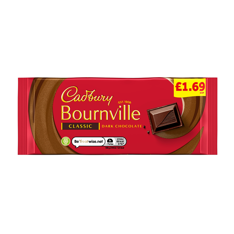 Cadburys Bournville 100G Pmp £1.69 - Case Qty - 18